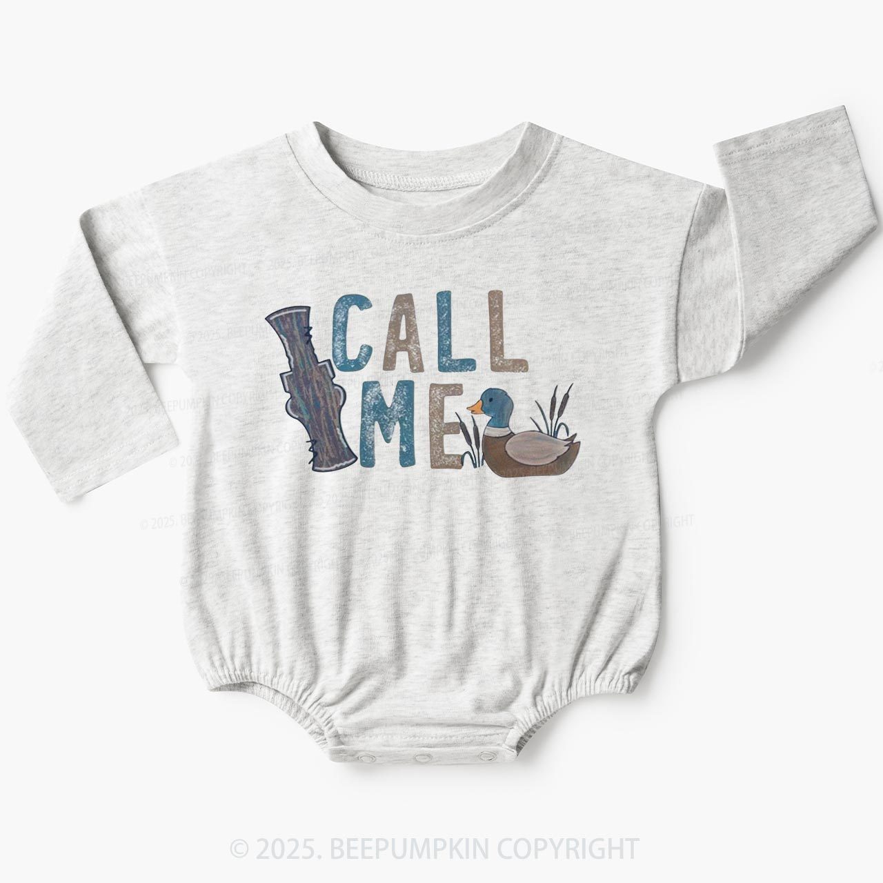 Call Me Duck Hunting Baby Bubble Romper Beepumpkin