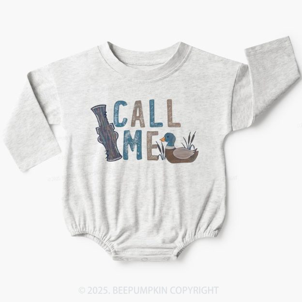 Call Me Duck Hunting Baby Bubble Romper Beepumpkin