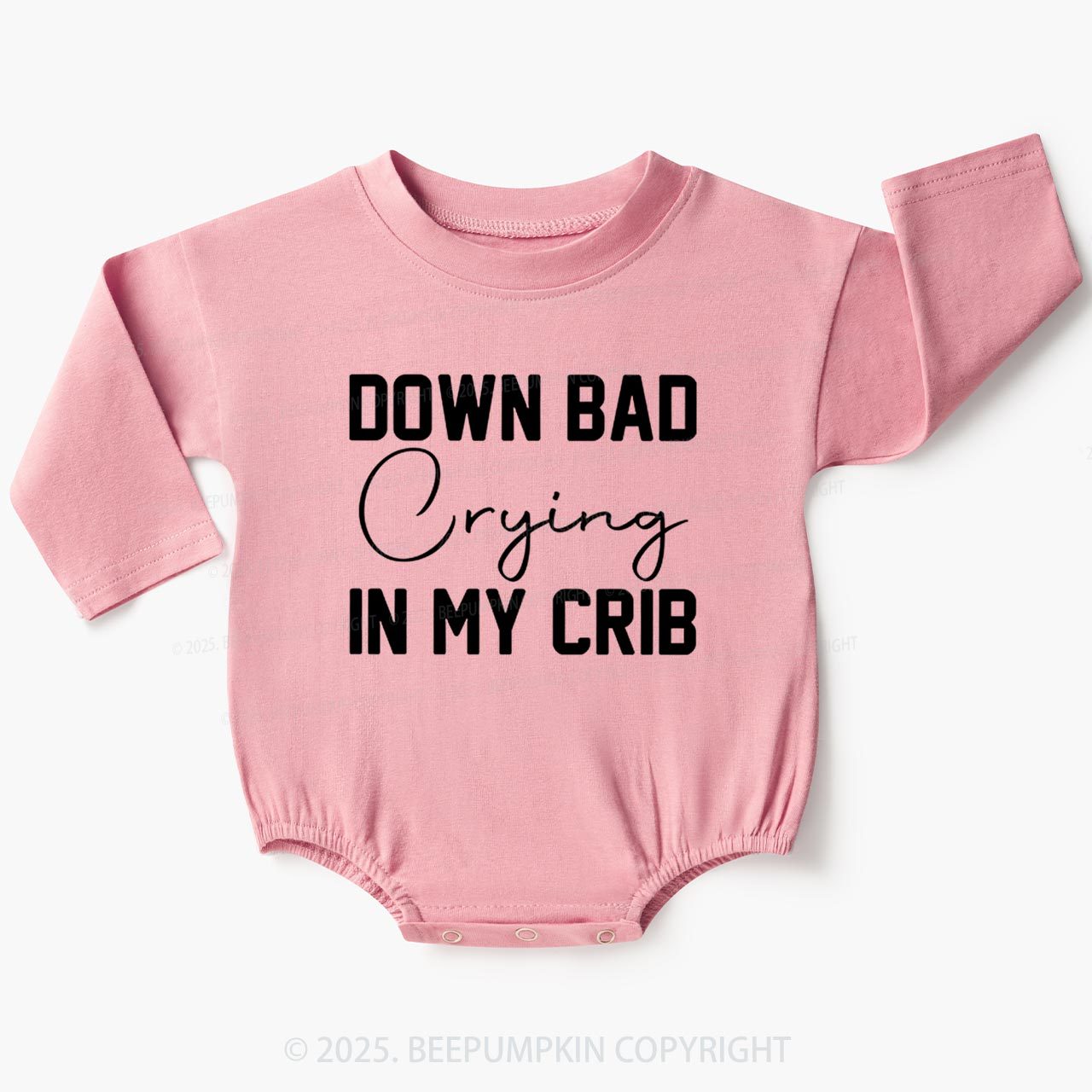Down Bad Crying In My Crib Baby Bubble Romper Beepumpkin