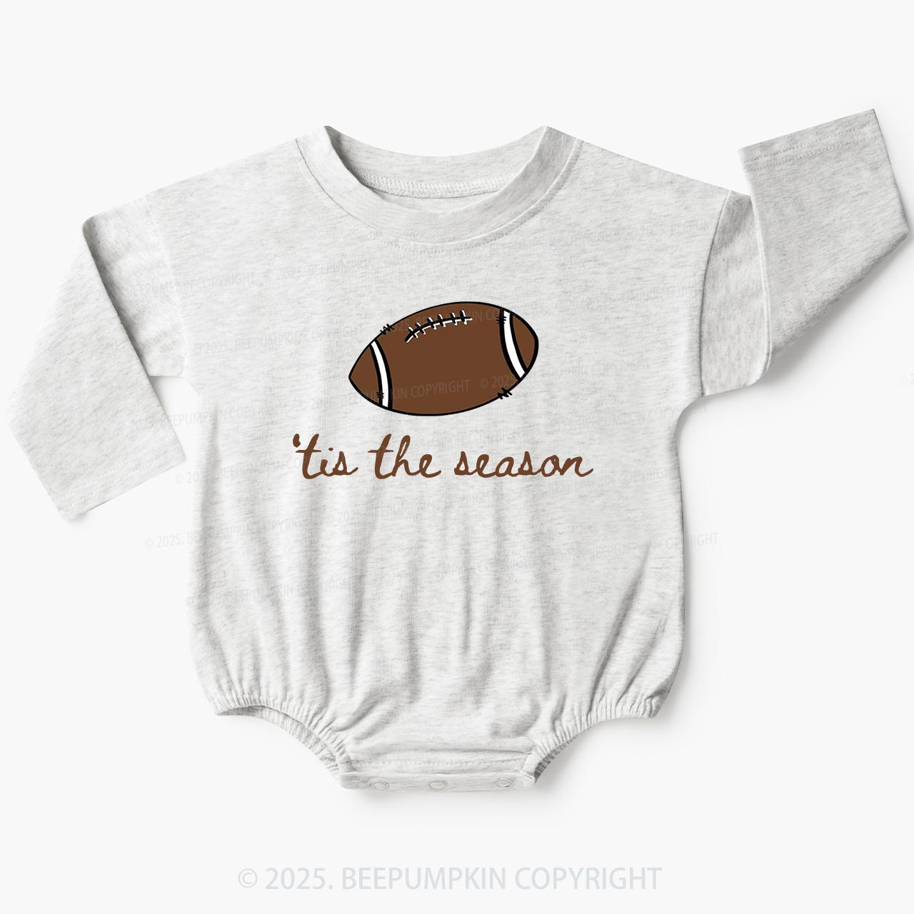 Tis The Season Football Baby Bubble Romper Beepumpkin