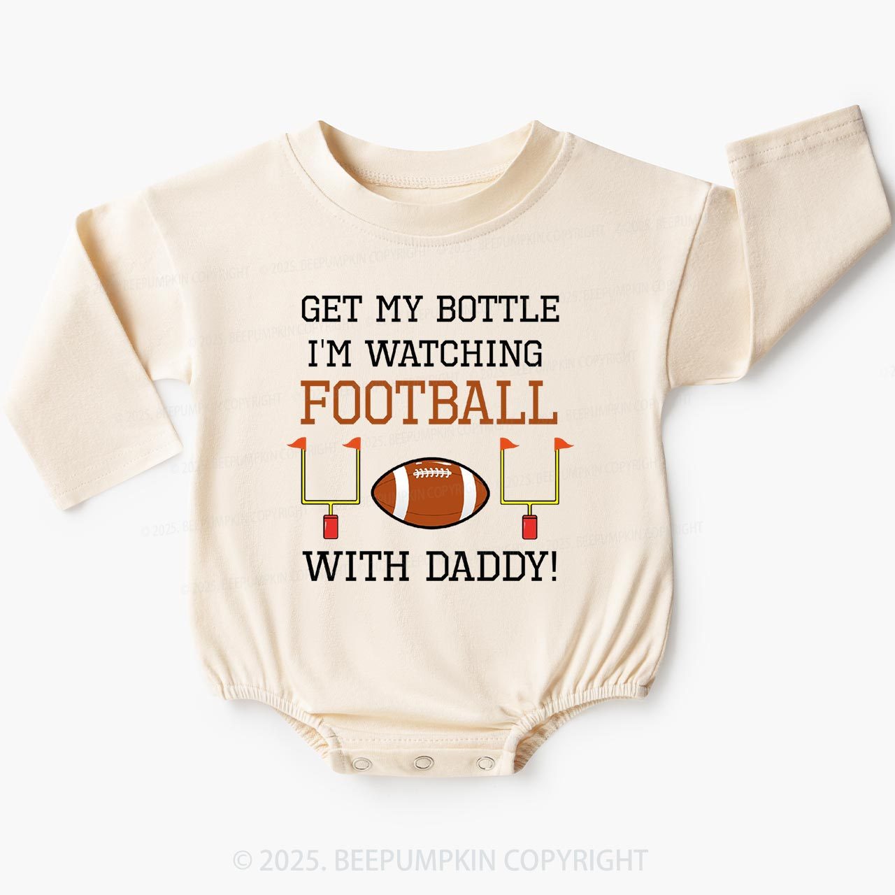Football With Daddy Baby Bubble Romper Beepumpkin