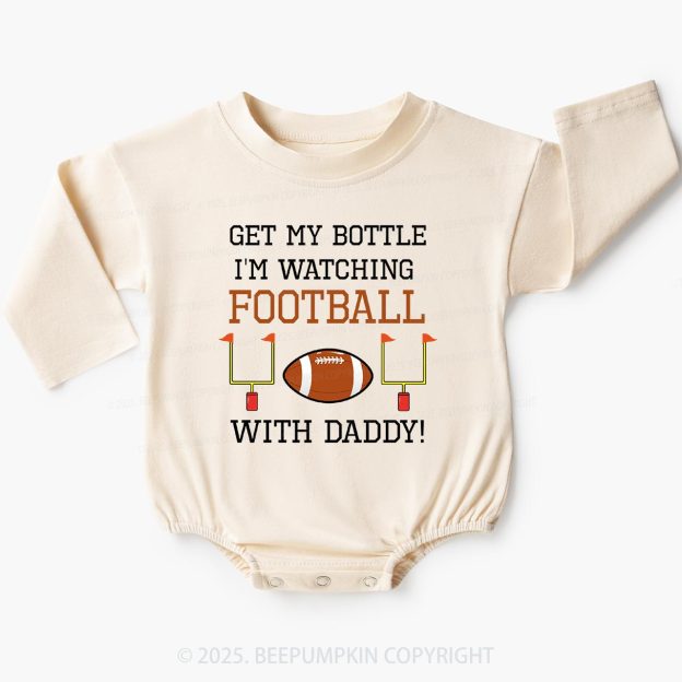 Football With Daddy Baby Bubble Romper Beepumpkin