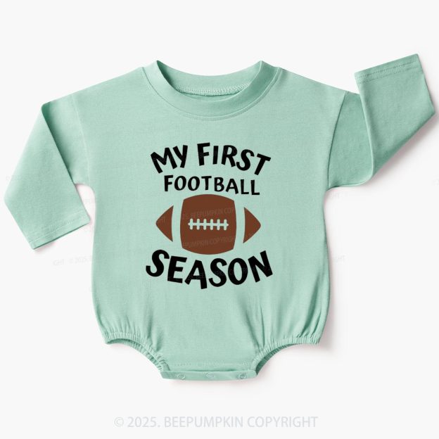 My First Football Season Baby Bubble Romper Beepumpkin