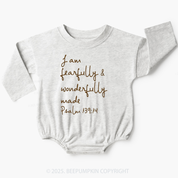 I Am Fearfully And Wonderfully Made Jesus Baby Bubble Romper Beepumpkin