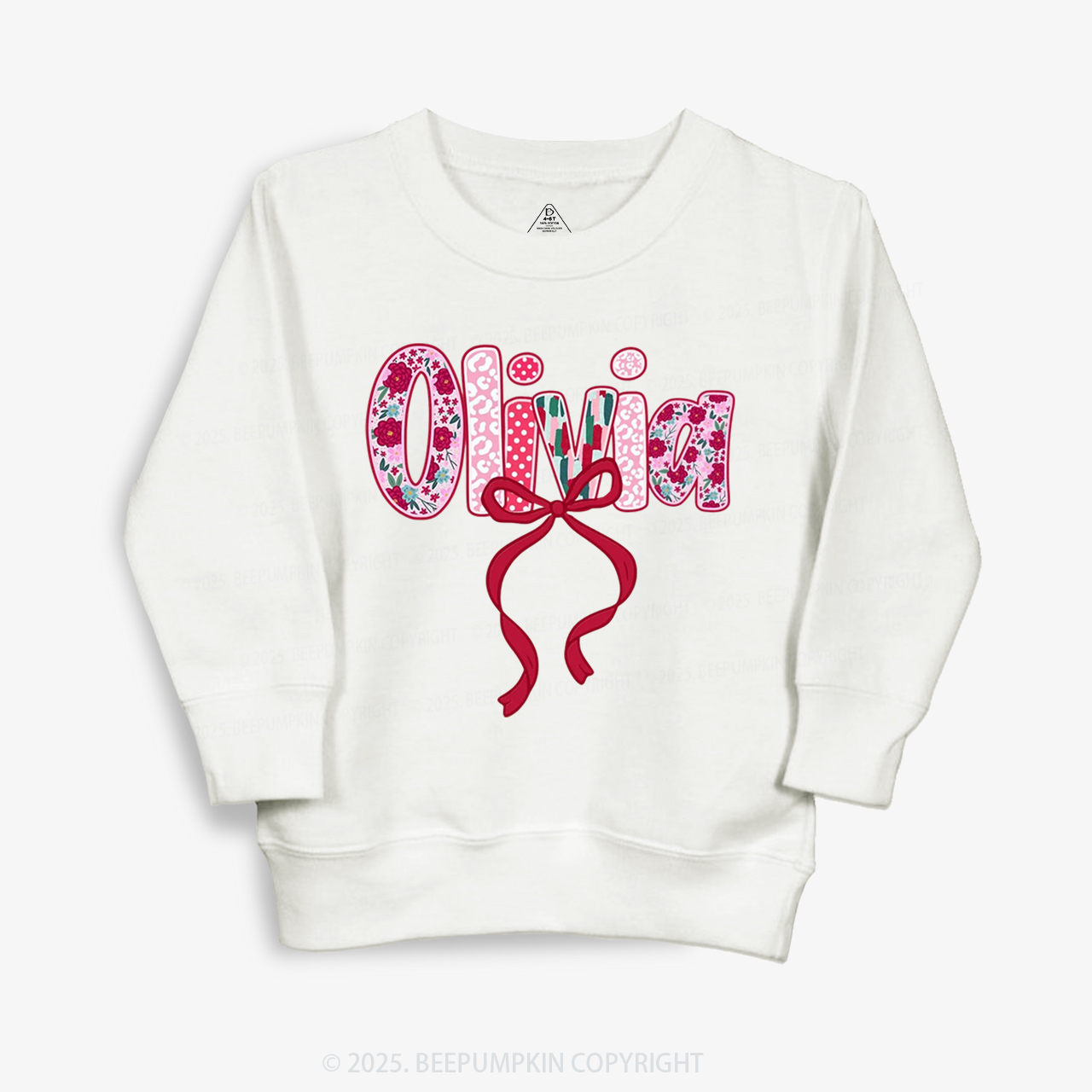 Personalized Floral Letter Kid's Sweatshirt