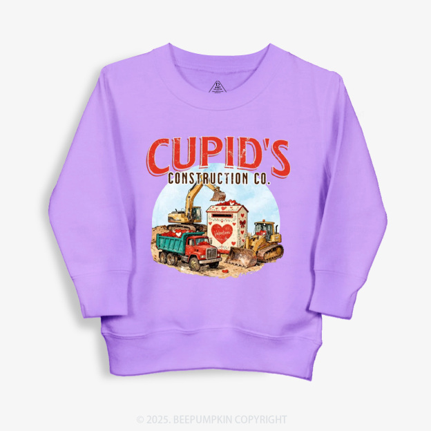 Construction Trucks Valentine's Day Kid's Sweatshirt