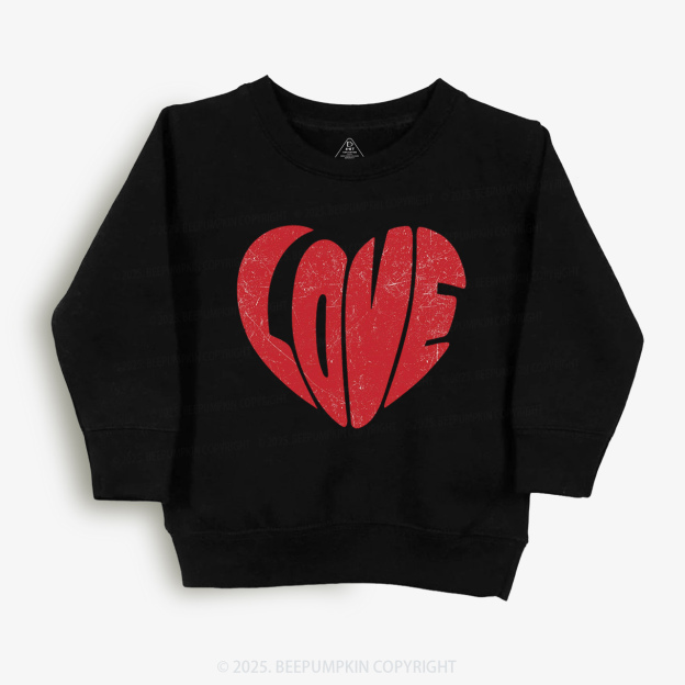 Retro Love Heart Valentine's Day Kid's Sweatshirt