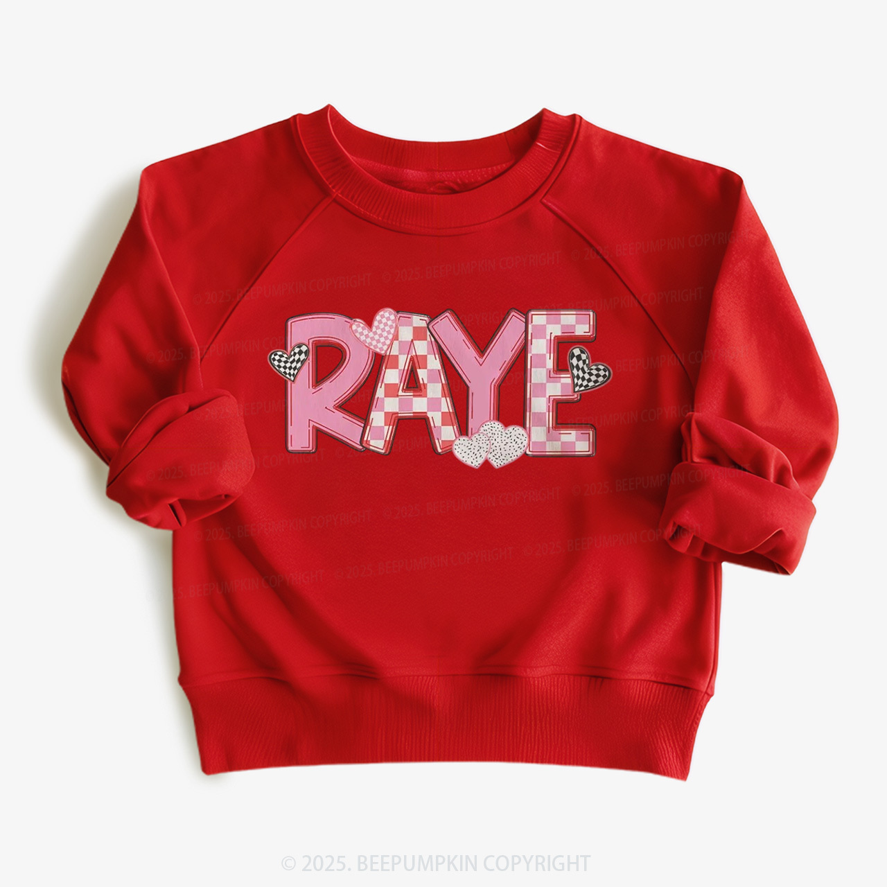 Personalized Heart Check Name Valentine's Day Kid's Sweatshirt