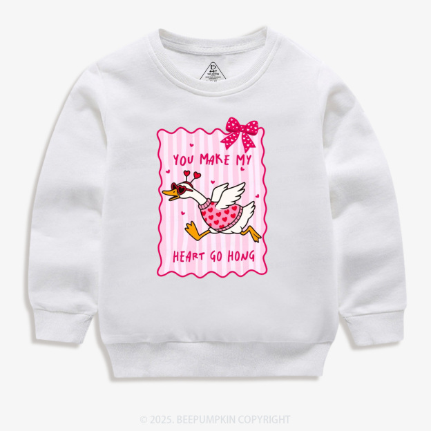 You Make My Heart Go Honk Valentine's Day Kid's Sweatshirt
