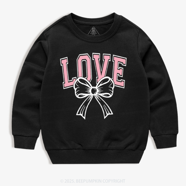Love & Bow Valentine's Day Kid's Sweatshirt