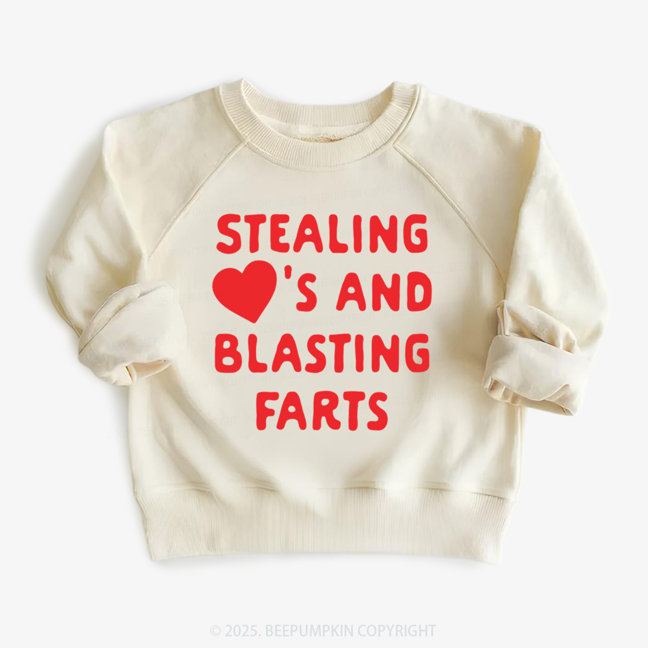 Stealing Hearts Blasting Farts Valentine's Day Kid's Sweatshirt