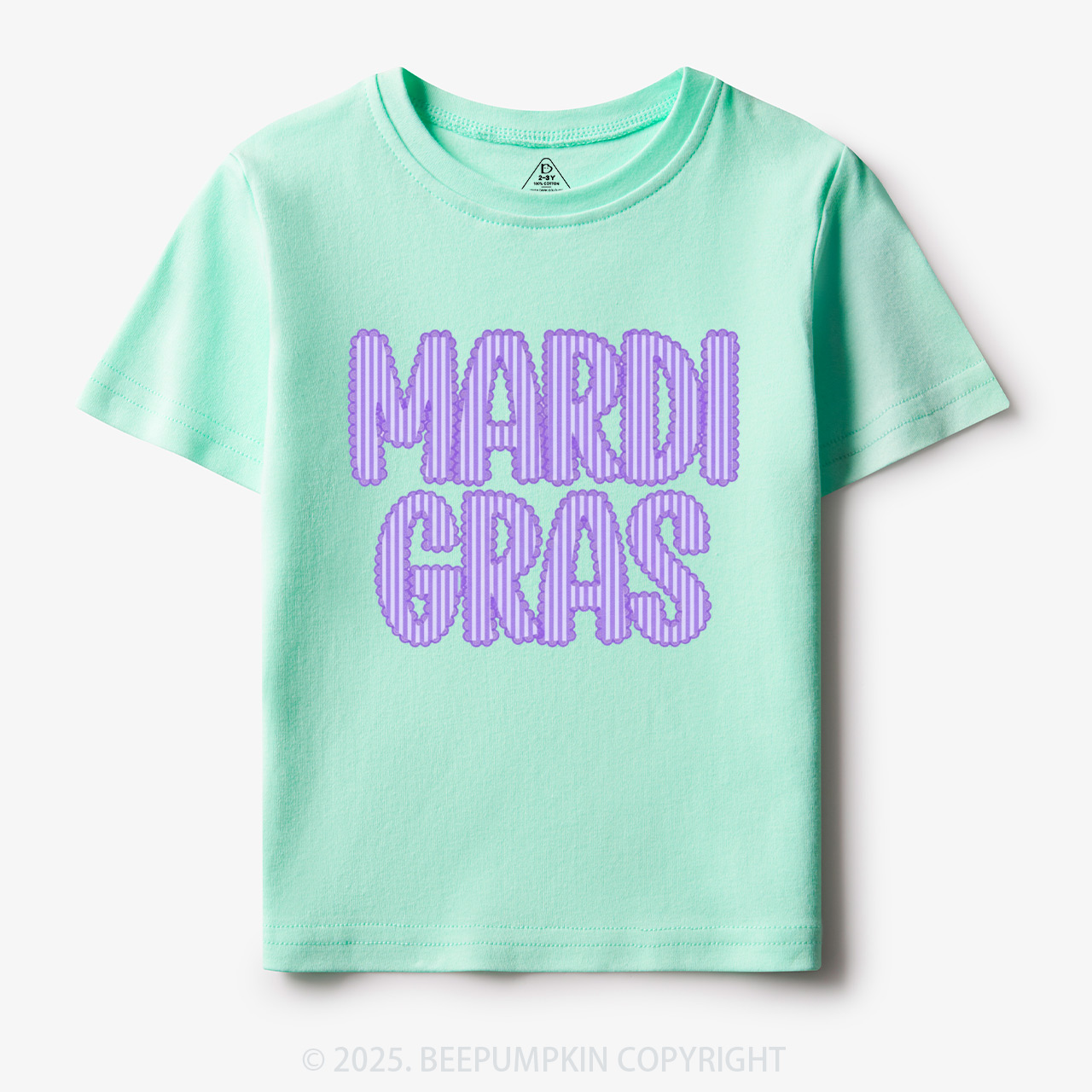 Purple Seersucker Mardi Gras Toddler&Kid's Tees Beepumpkin