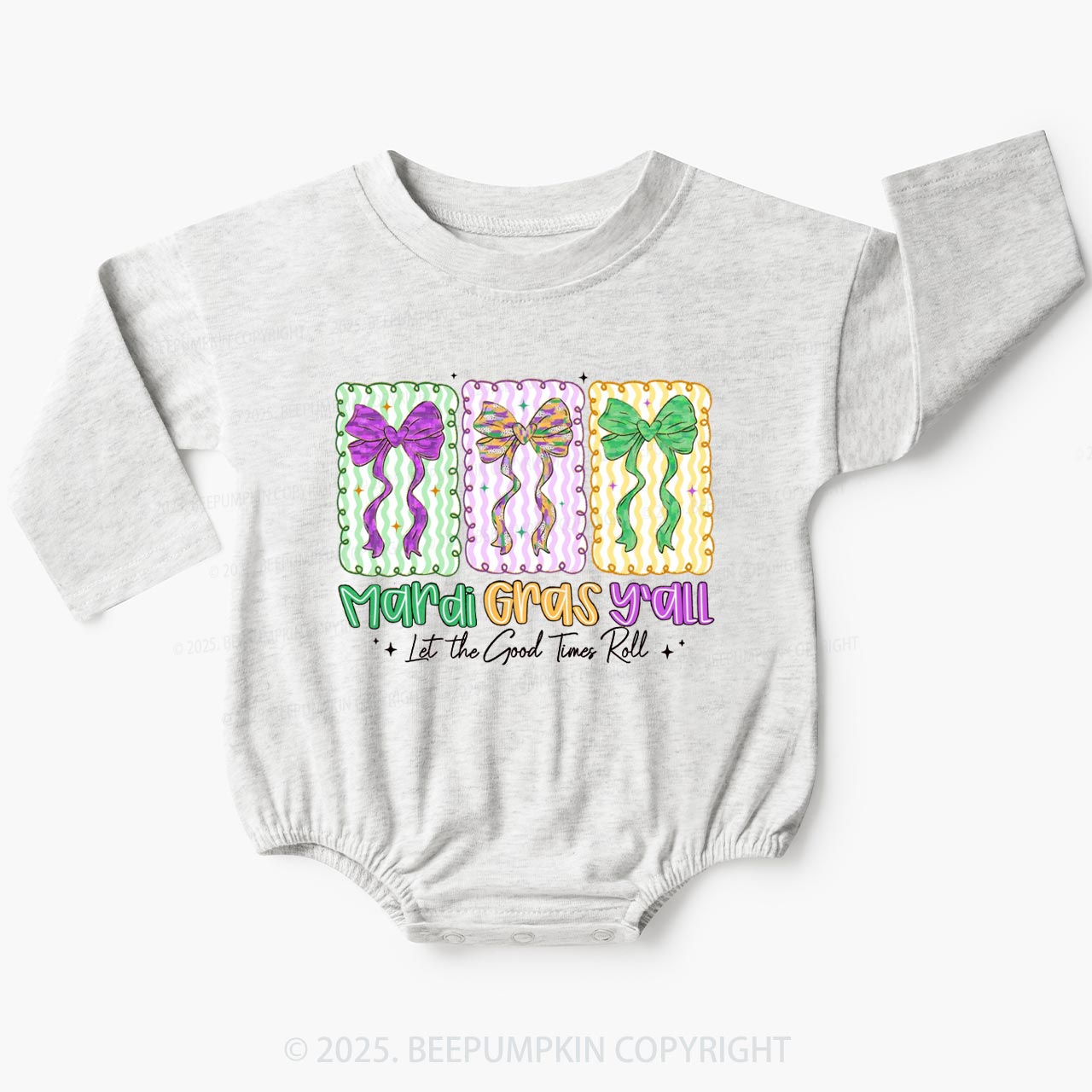 Let the Good Times Roll Baby Bubble Romper Beepumpkin