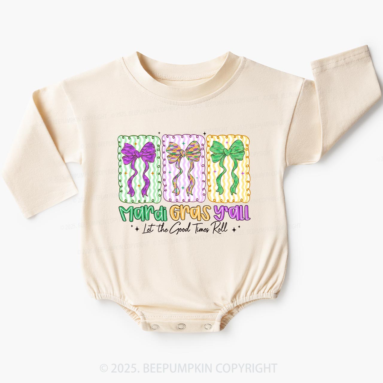 Let the Good Times Roll Baby Bubble Romper Beepumpkin
