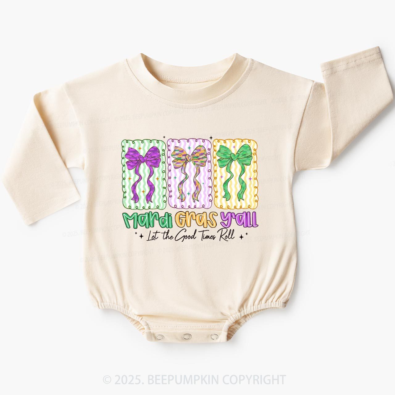 Let the Good Times Roll Baby Bubble Romper Beepumpkin