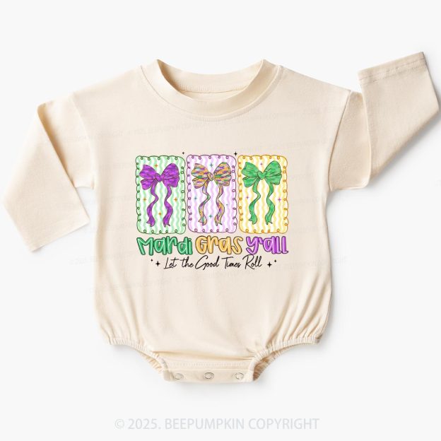 Let the Good Times Roll Baby Bubble Romper Beepumpkin