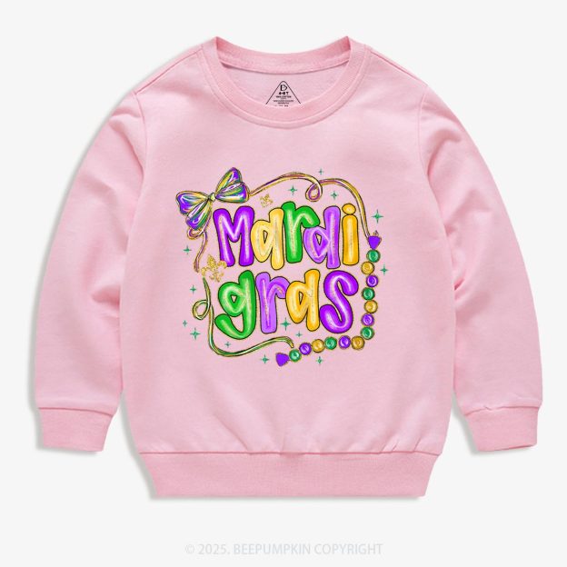 Brushstroke Mardi Gras Kid's Sweatshirt