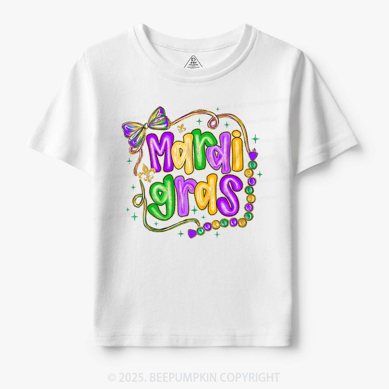 Brushstroke Mardi Gras Toddler&Kid's Tees Beepumpkin