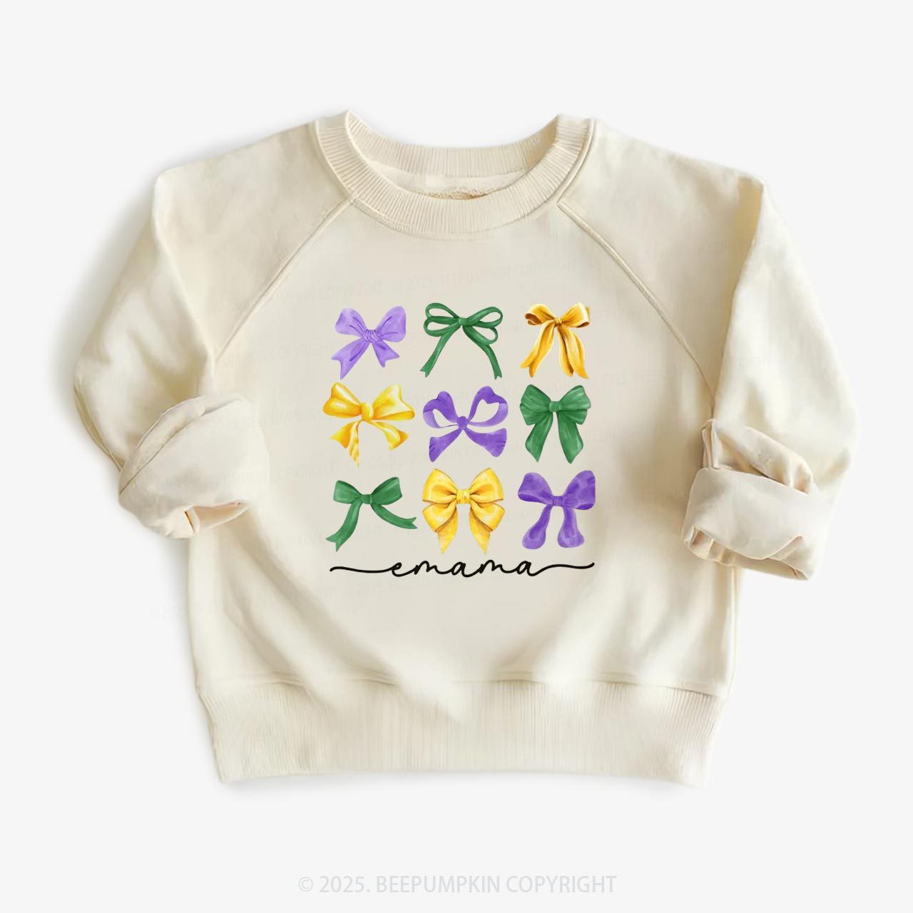 Personalized Carnival Bow Name Kid's Sweatshirt