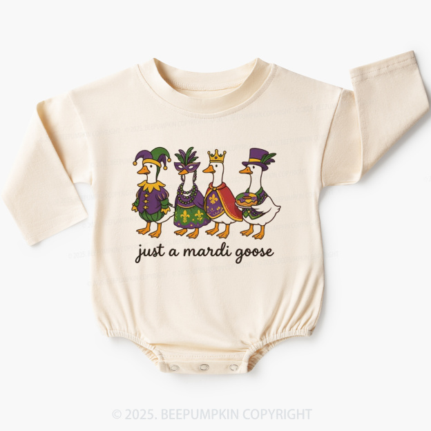 Just A Mardi Goose Baby Bubble Romper Beepumpkin