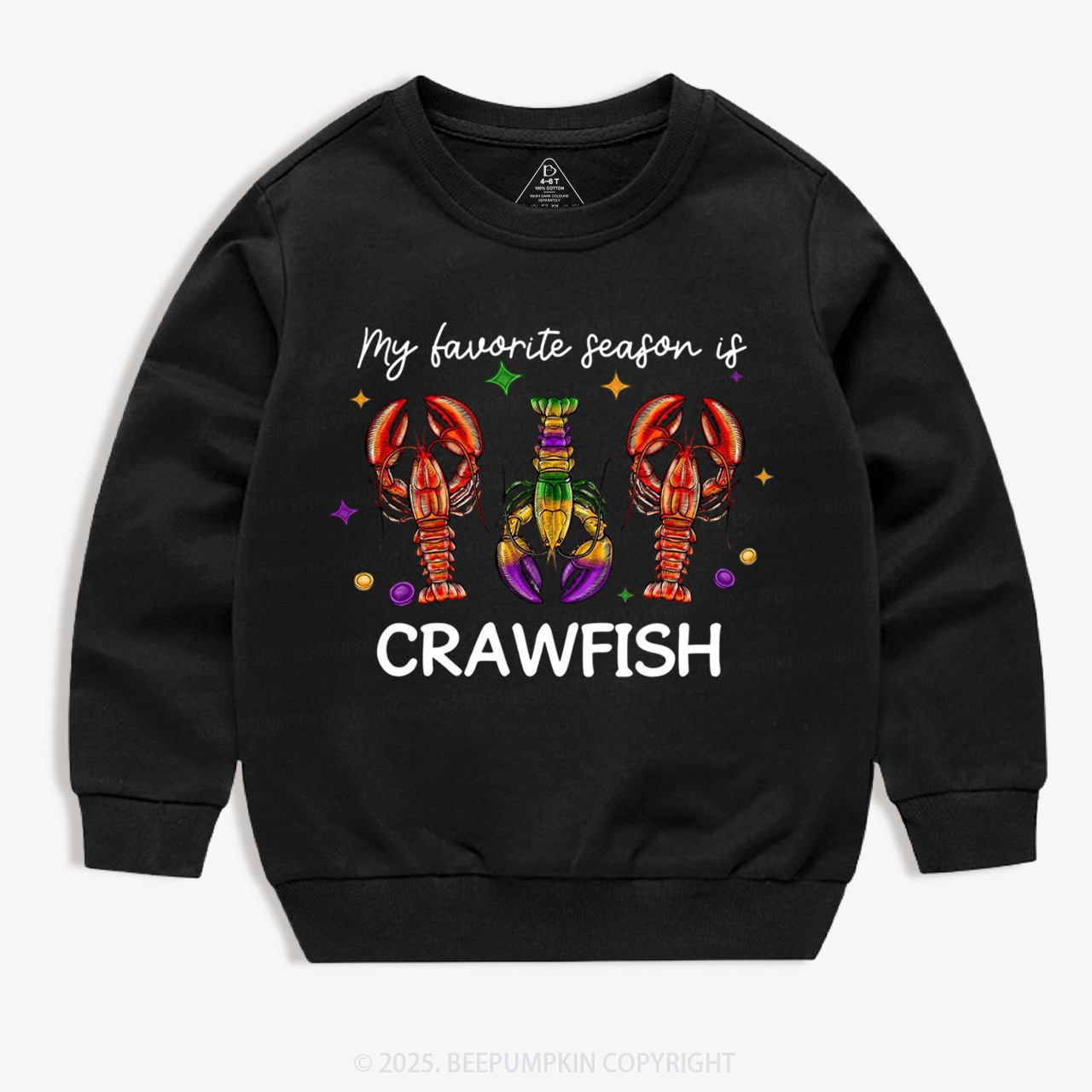 Mardi Gras Crawfish Kid's Sweatshirt