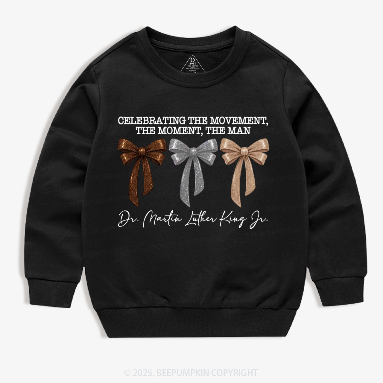 Golden Dream Bows Black  History Month Kid's Sweatshirt