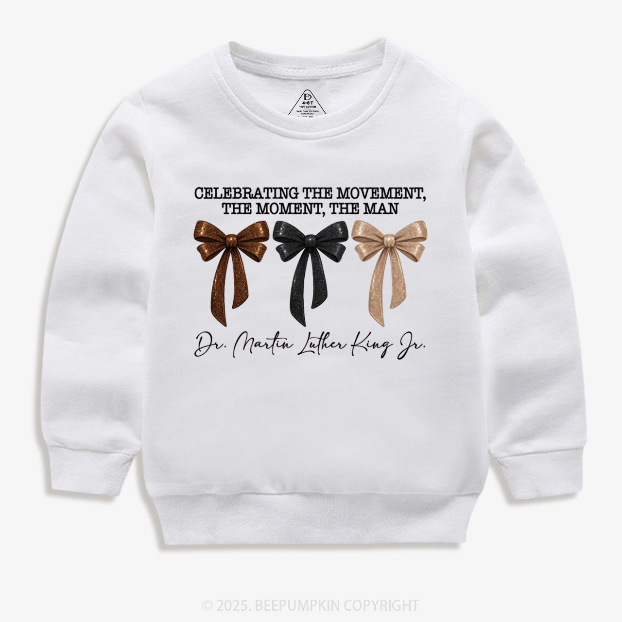 Golden Dream Bows Black  History Month Kid's Sweatshirt