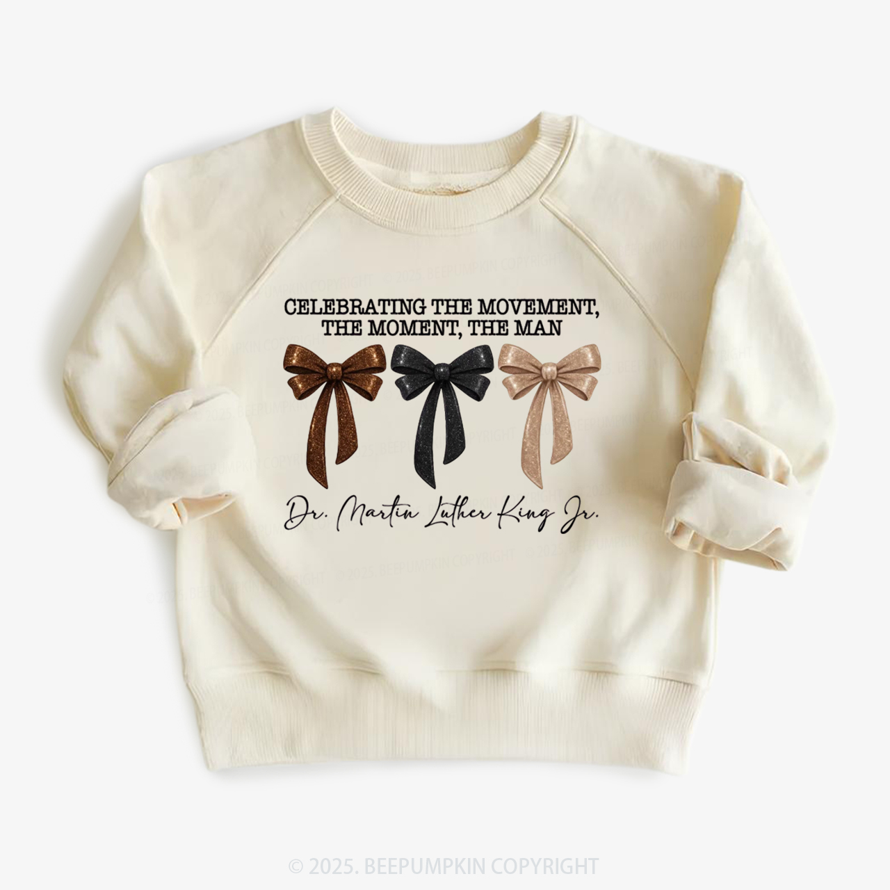 Golden Dream Bows Black  History Month Kid's Sweatshirt