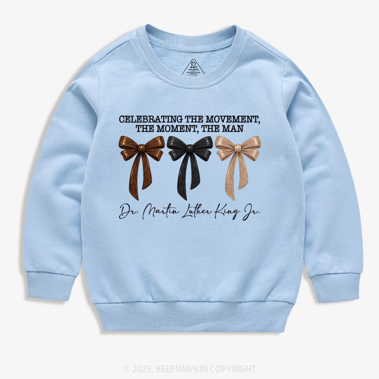 Golden Dream Bows Black  History Month Kid's Sweatshirt