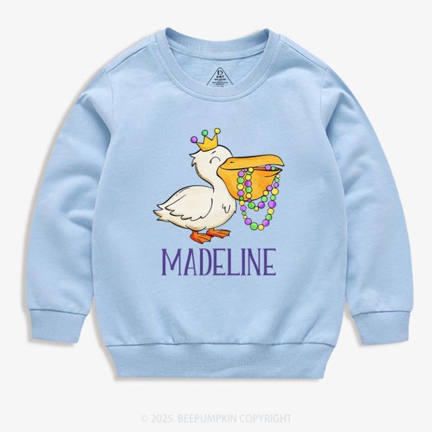 Personalized Louisiana Pelican Kid's Sweatshirt