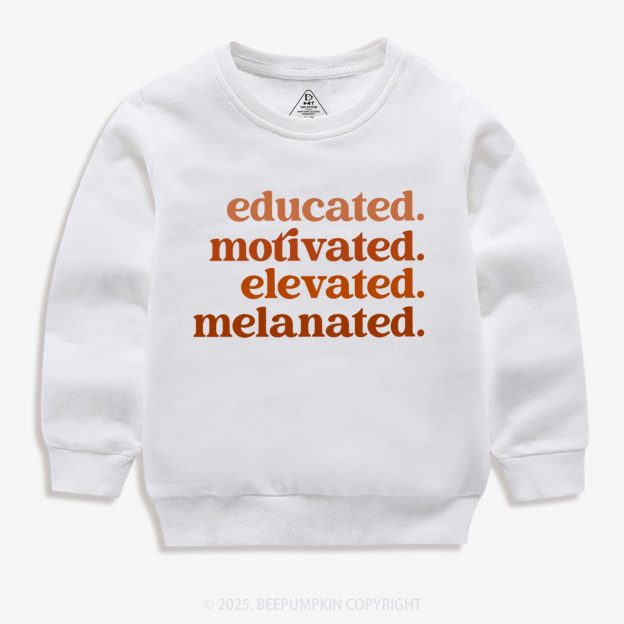 Educated Motivated Melanated  Kid's Sweatshirt
