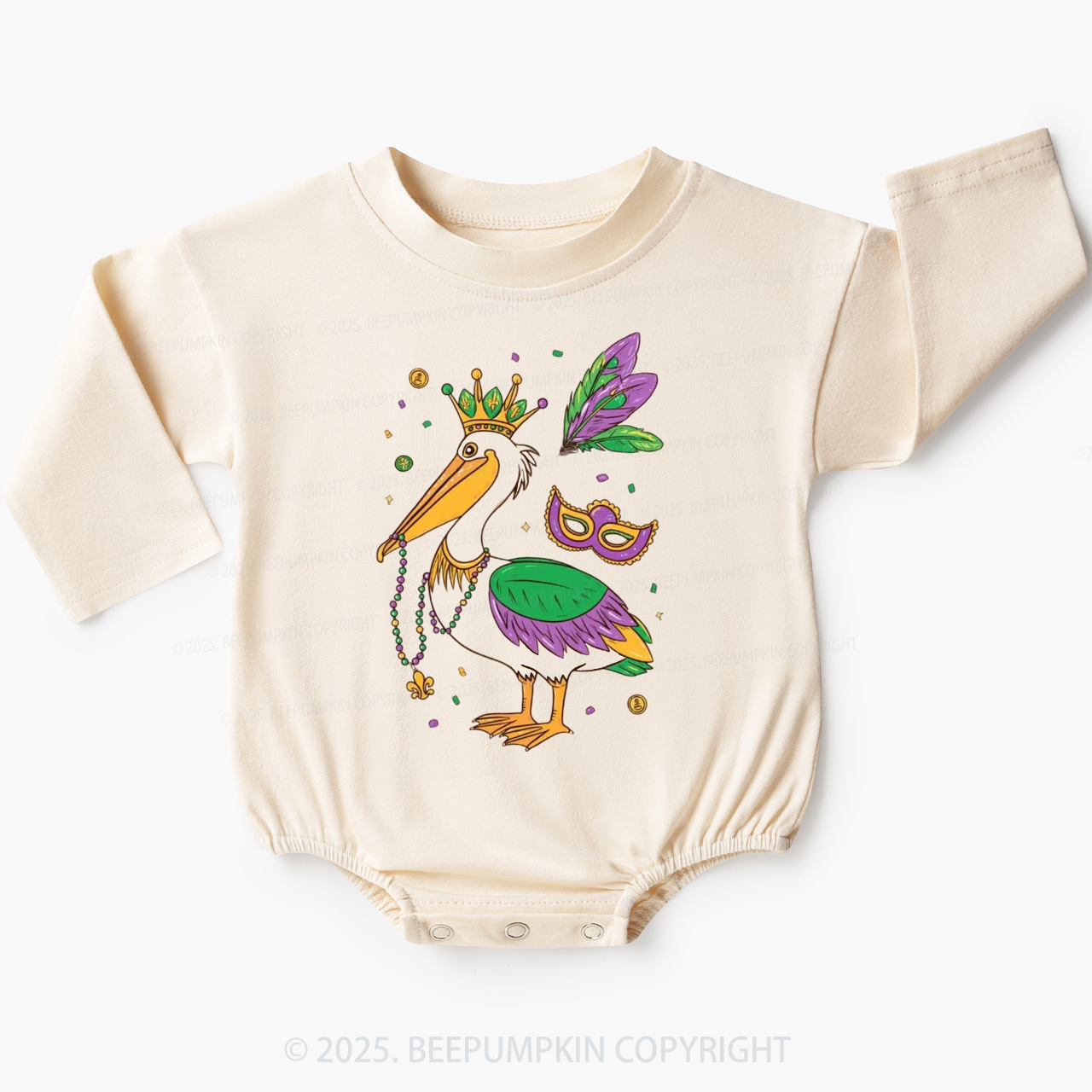 Beads & Feathers Fun Baby Bubble Romper Beepumpkin