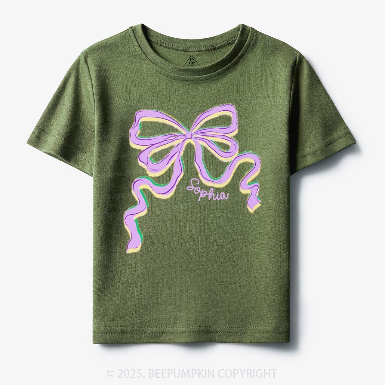 Personalized Sugar Bow Mardi Gras Toddler&Kid's Tees Beepumpkin