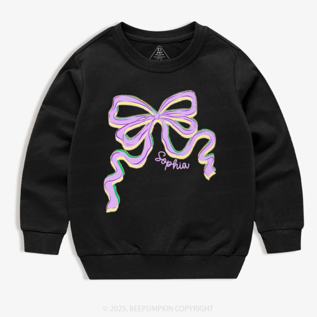 Personalized Sugar Bow Mardi Gras Kid's Sweatshirt