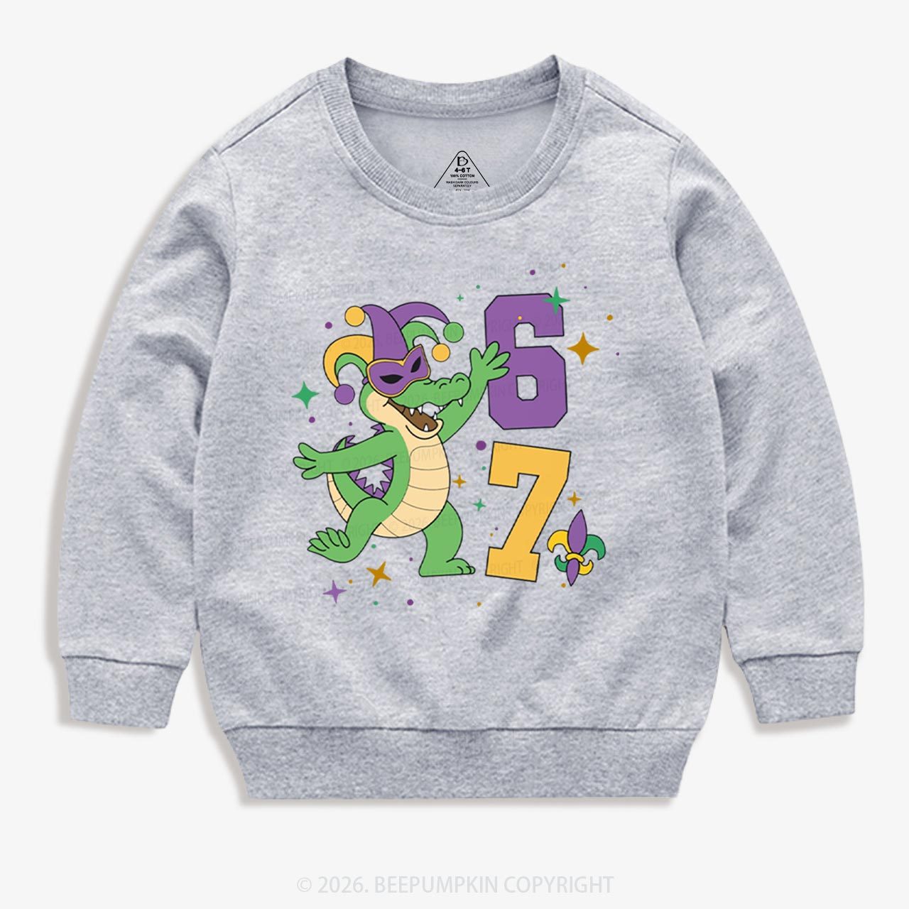 Mardi Gras Alligator 67 Kid's Sweatshirt