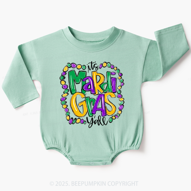 It's Mardi Gras Y'all Baby Bubble Romper Beepumpkin