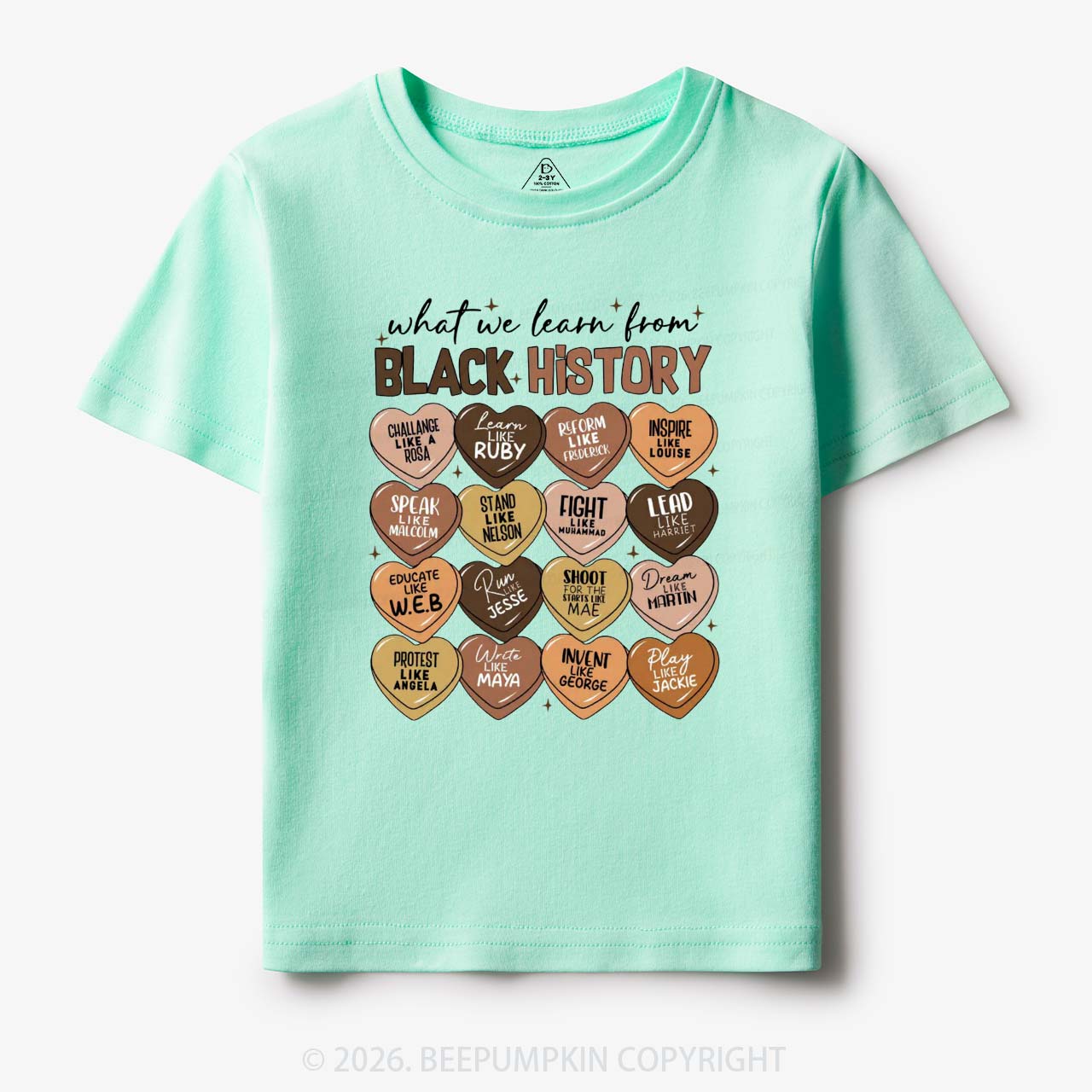 What We Learn From Black History Month Toddler&Kid's Tees Beepumpkin