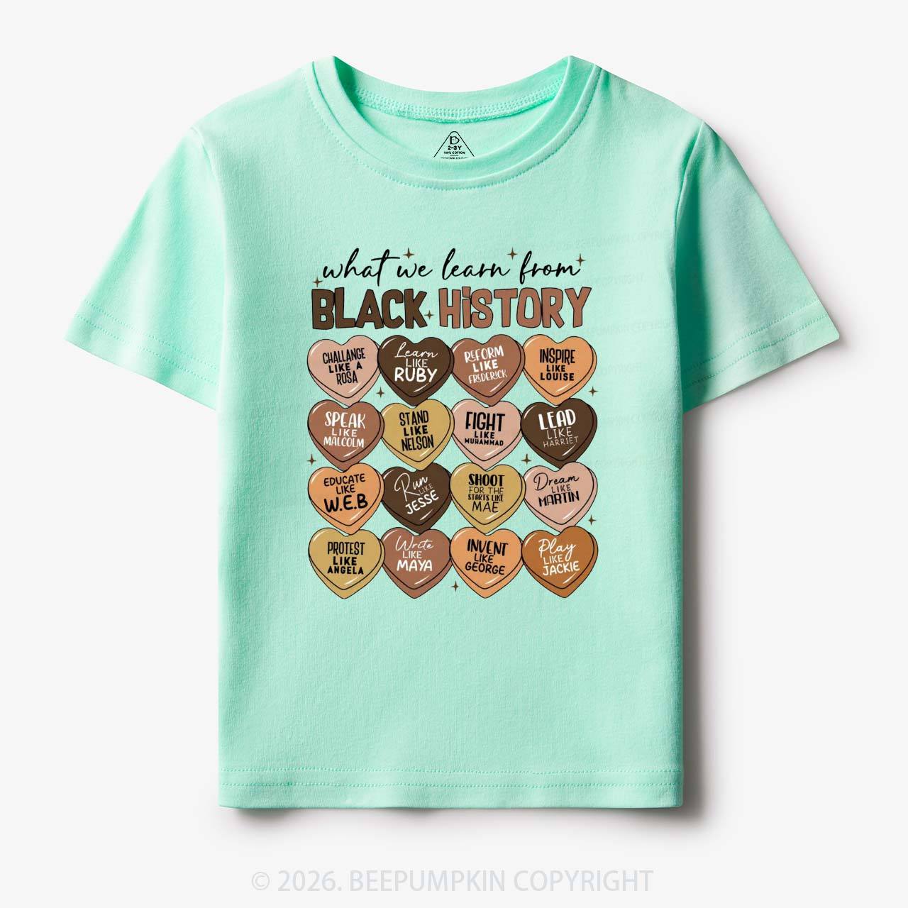 What We Learn From Black History Month Toddler&Kid's Tees Beepumpkin
