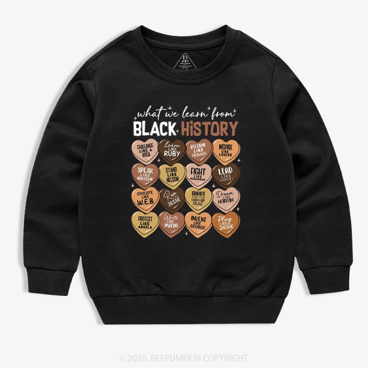 What We Learn From Black History Month Kid's Sweatshirt