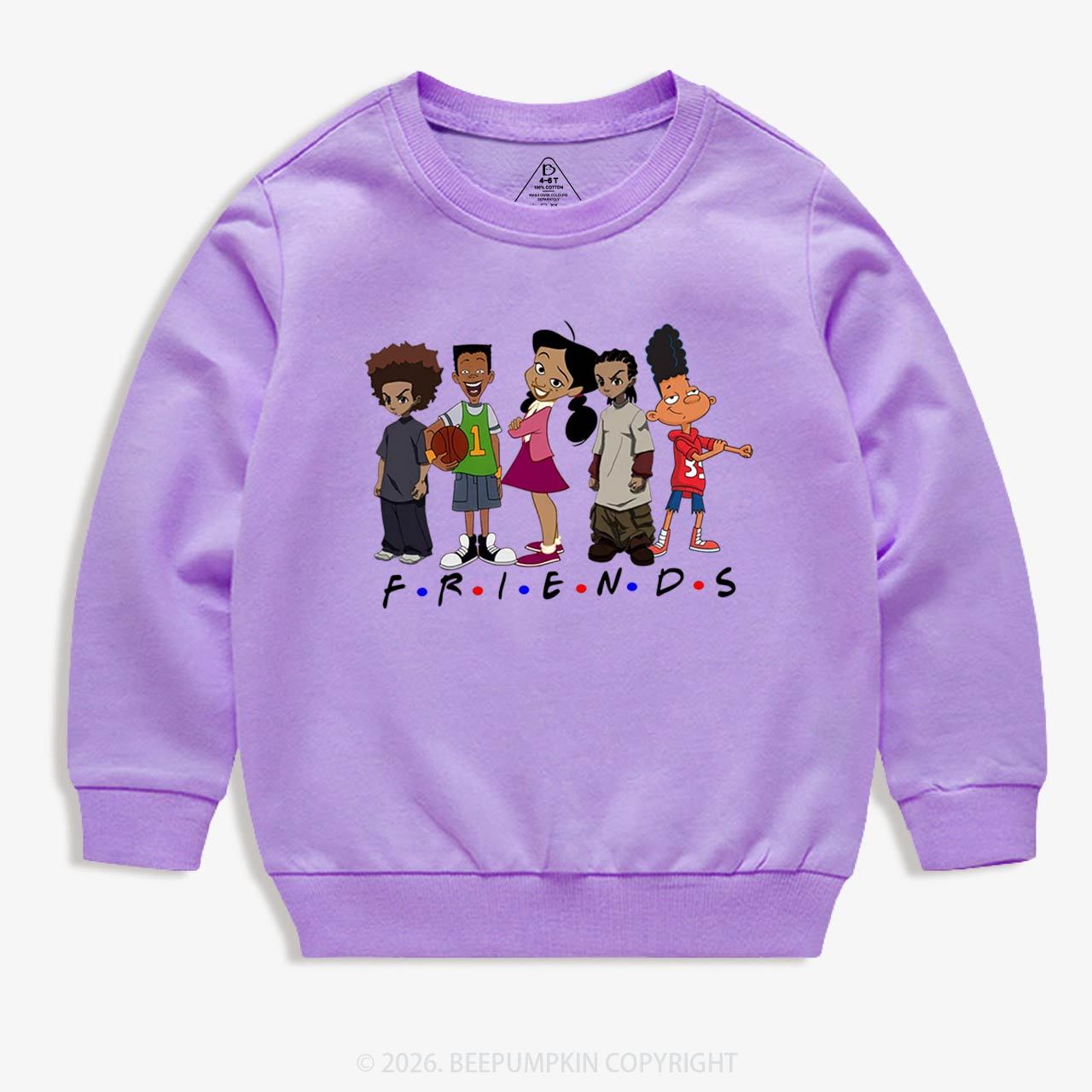Black Cartoon Characters Kid's Sweatshirt