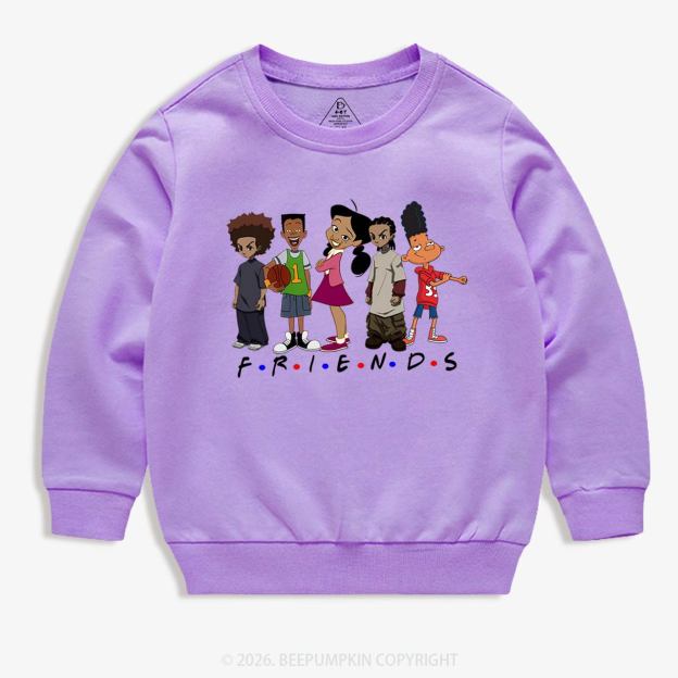 Black Cartoon Characters Kid's Sweatshirt