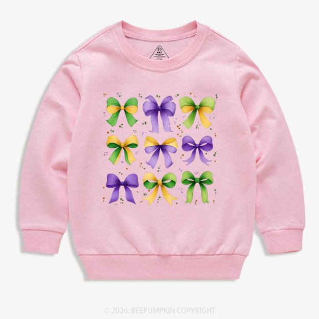 Kids Mardi Gras Ribbon Bows Kid's Sweatshirt