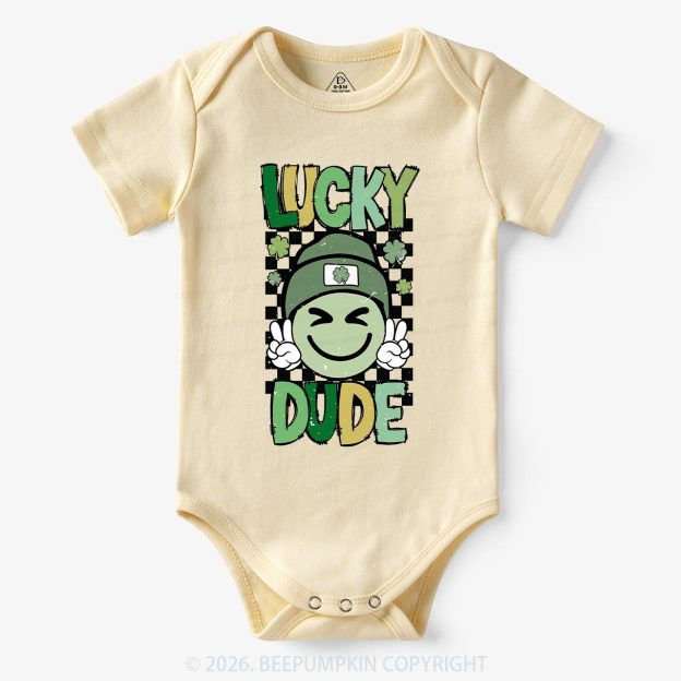 Retro Lucky Dude St.Patricks Day Bodysuit For Baby