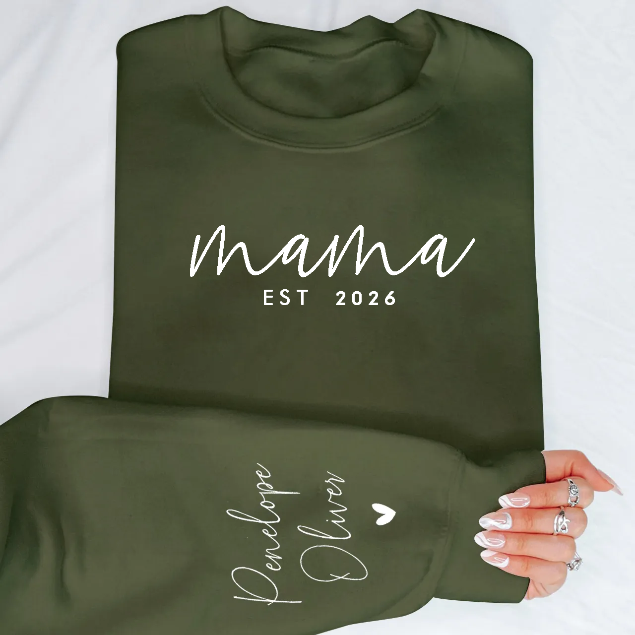 Personalized Minimalist Sweatshirt With Date And Children Name