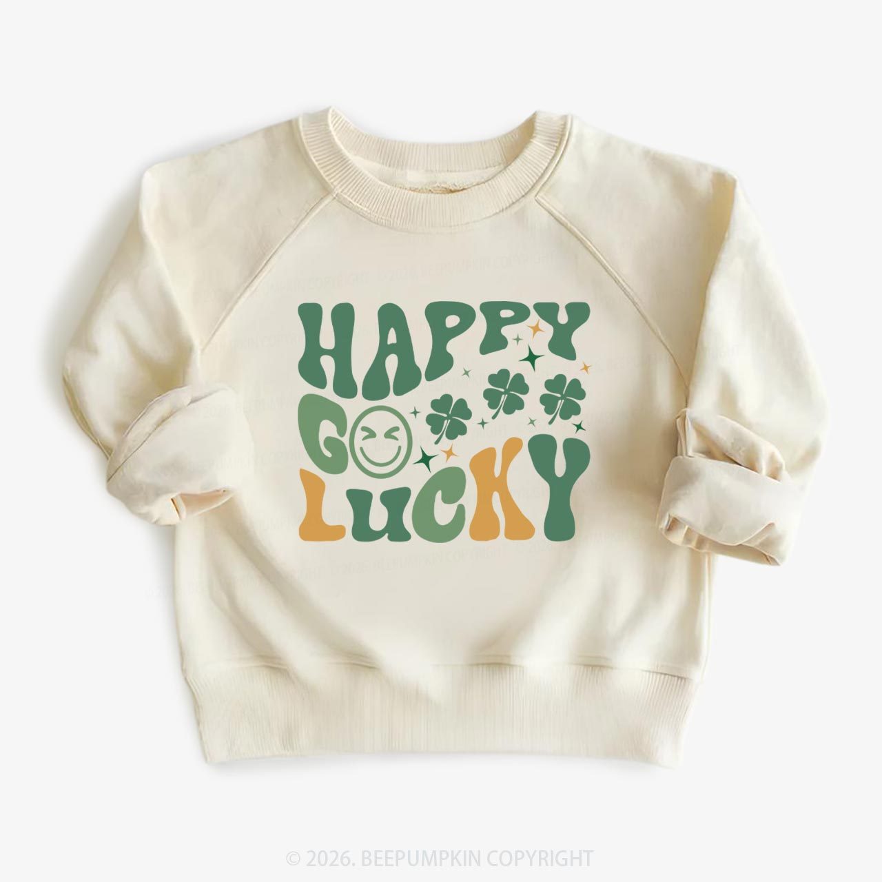 Happy Go Lucky Retro Kids Sweatshirt