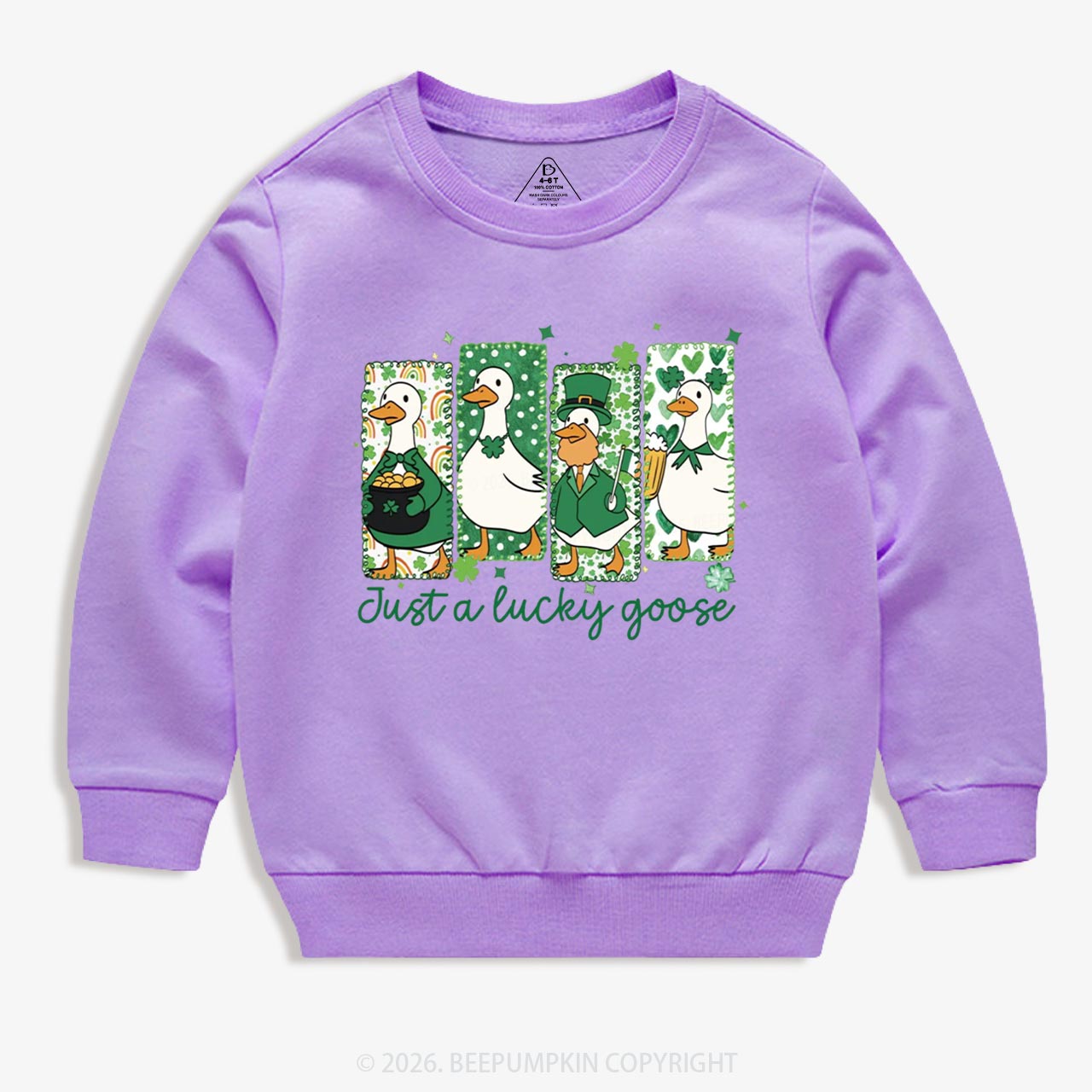 Holiday Goose St Patrick's Day Kid's Sweatshirt