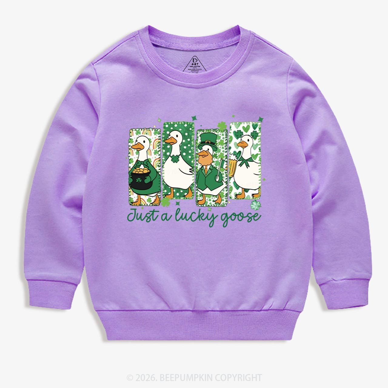 Holiday Goose St Patrick's Day Kid's Sweatshirt