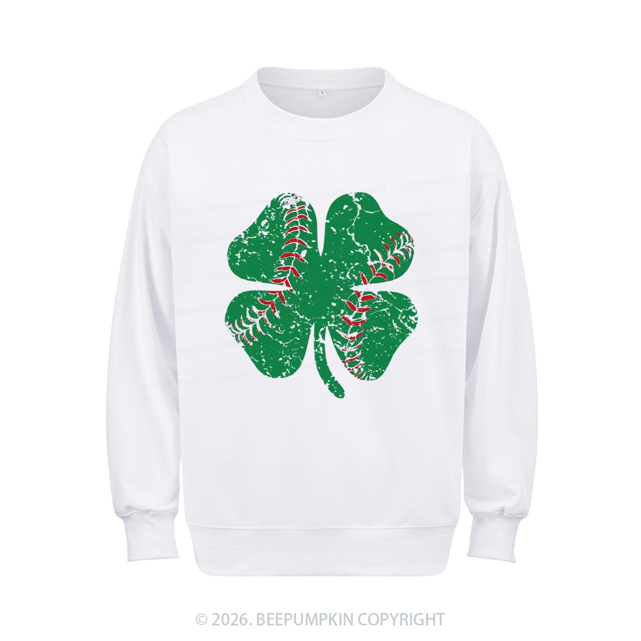 Baseball Shamrock St Patrick's Day Aldult Sweatshirt