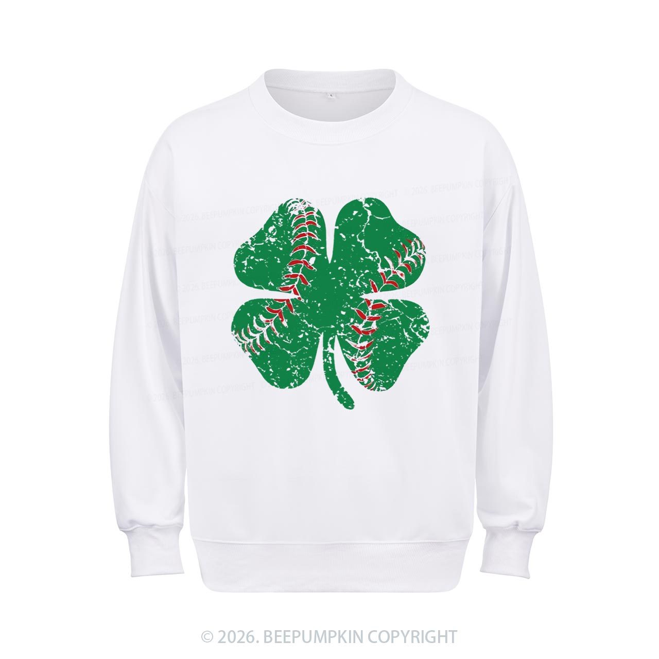 Baseball Shamrock St Patrick's Day Aldult Sweatshirt