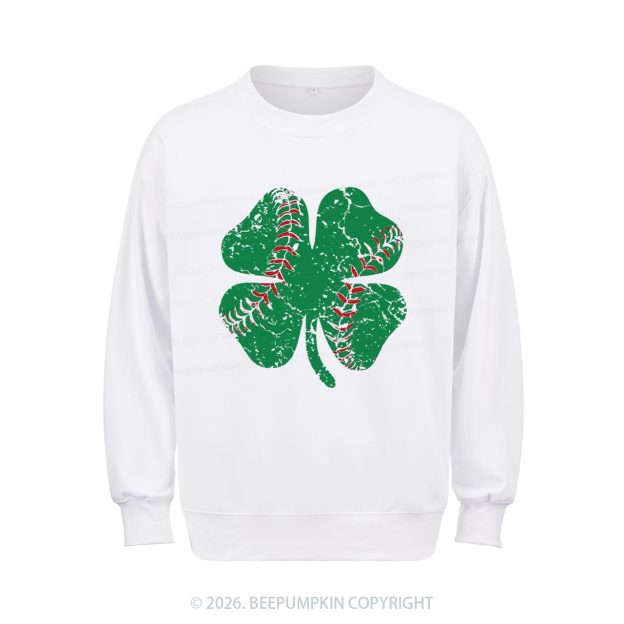 Baseball Shamrock St Patrick's Day Aldult Sweatshirt